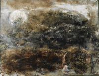 Landschaft mit Mond