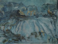 Landschaft im blauen Licht